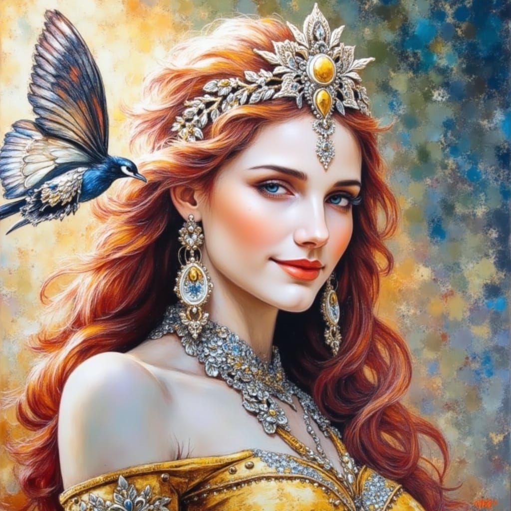 Elegant Princess Portrait in Oil with Dry Brush