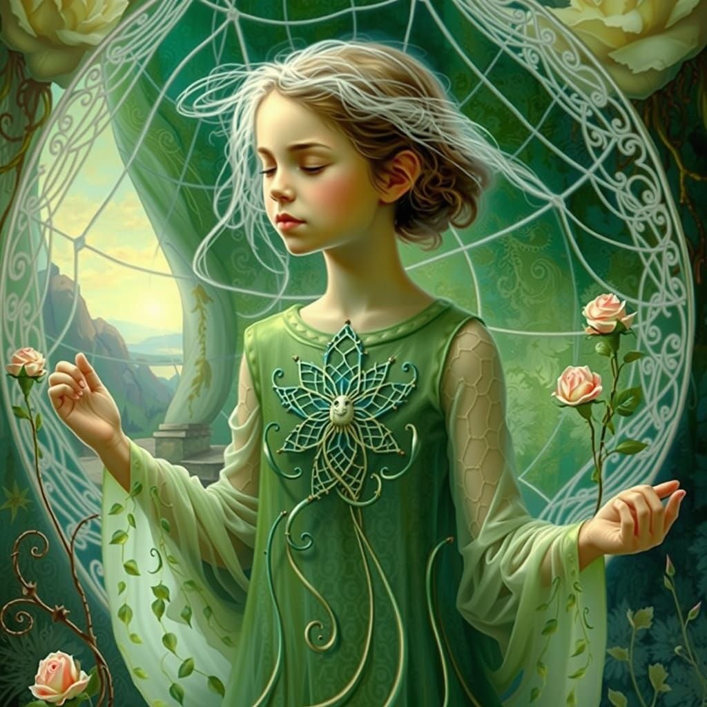 Child Dancer in Botanical Garden, Boulet Style