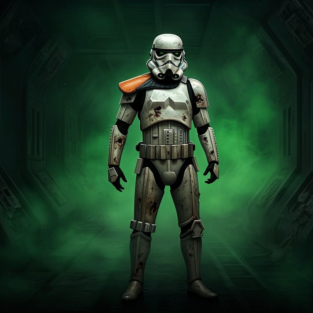 Zombie Stormtrooper Guarding Abandoned Spaceship