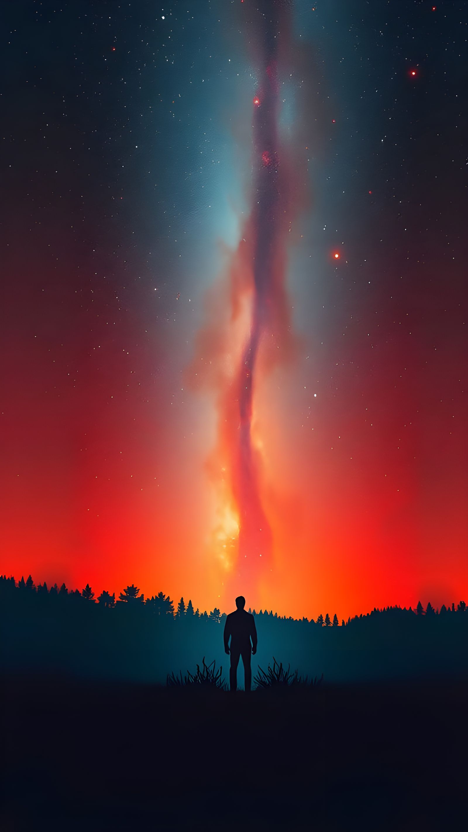 Cosmic Inferno in a North Carolina Night Sky