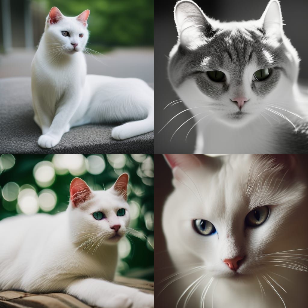 Elegant White Cat in Professional Photography