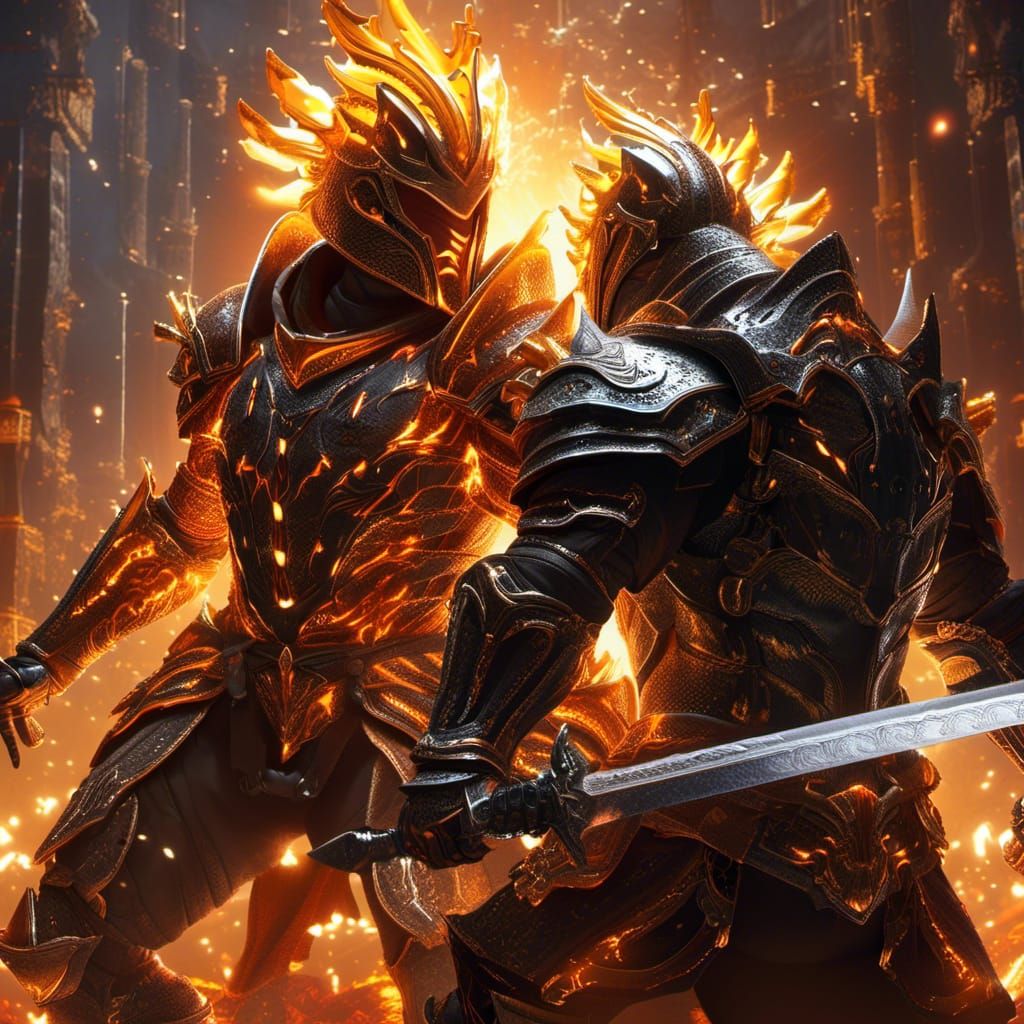 Epic Battle: Obsidian Knight vs Radiant Knight