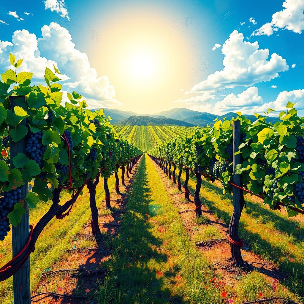 Vibrant California Vineyard Graffiti Scene in High-Energy St...