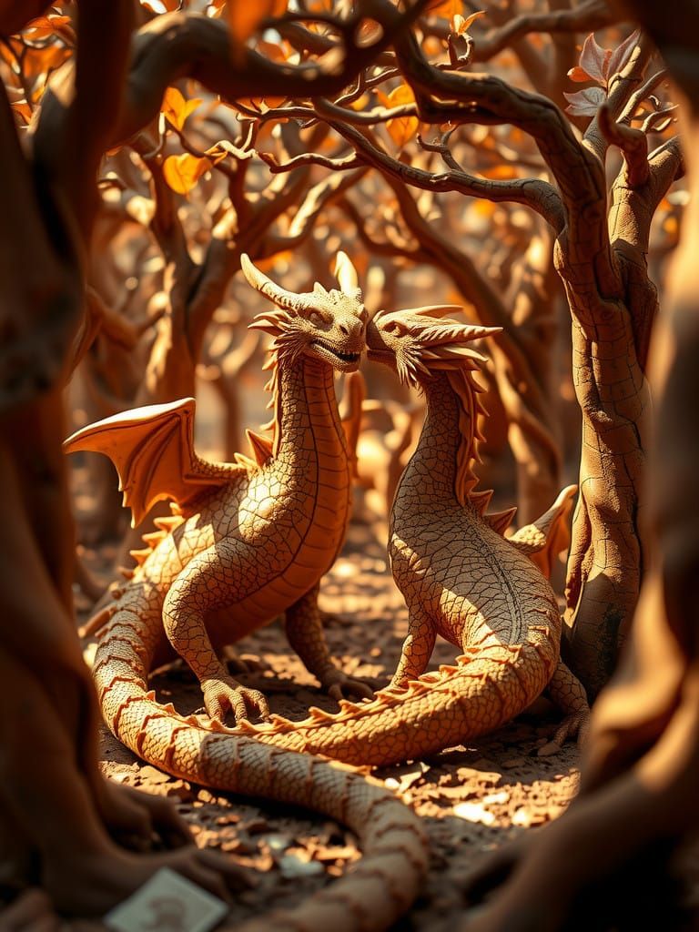 Terracotta Dragons in a Clay Forest