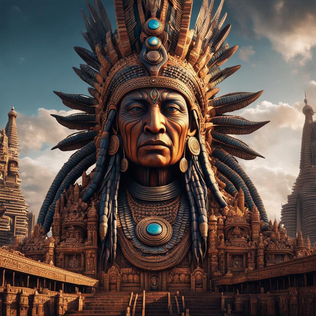 Giant Shaman Causes Earthquake: Psychedelic Digital Art