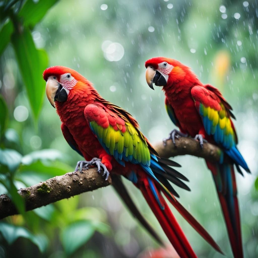Colorful Parrot in Jungle, Professional Photography