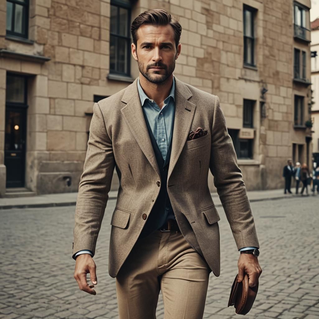 Elegant Man Poses for Loafer Brand Photoshoot