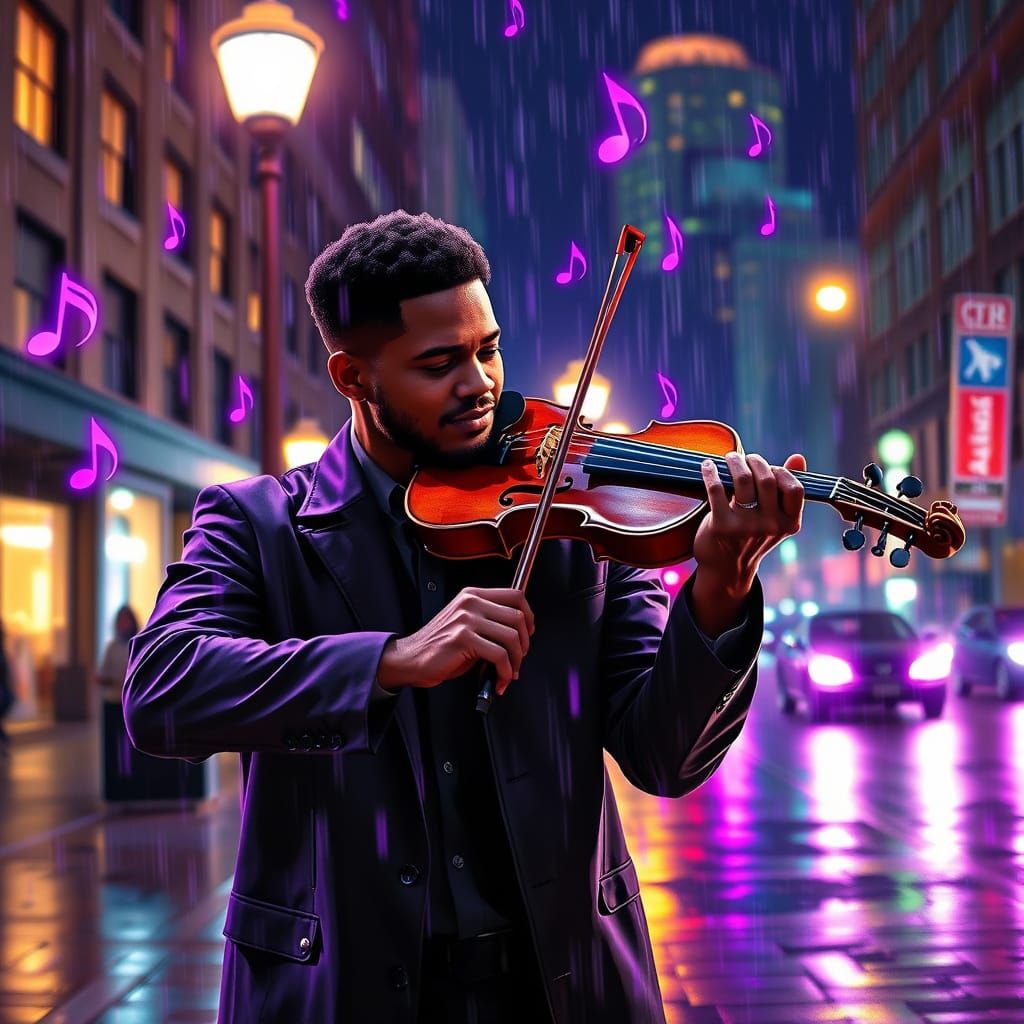 Violinist Plays Purple Rain on Nicollet Avenue