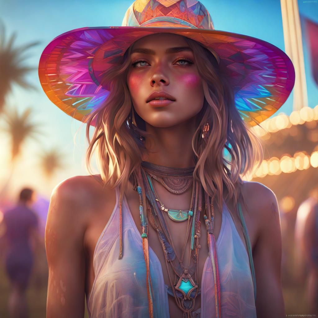 Girl at Coachella: Hyperdetailed Portrait in Unreal Engine