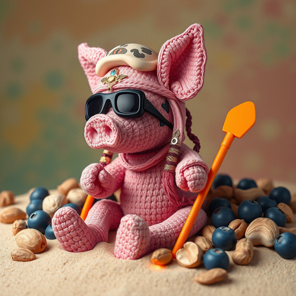 Hyperrealistic Woman Buried in Nuts, 3D Rendering