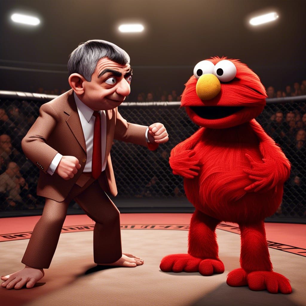 Mr. Bean Versus Elmo: Brutal UFC Octagon Fight