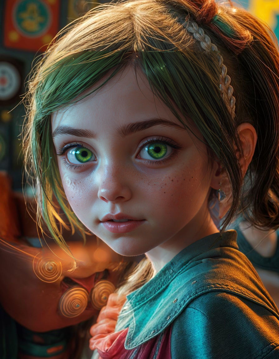 Hyperdetailed Portrait of a Girl with Green Eyes