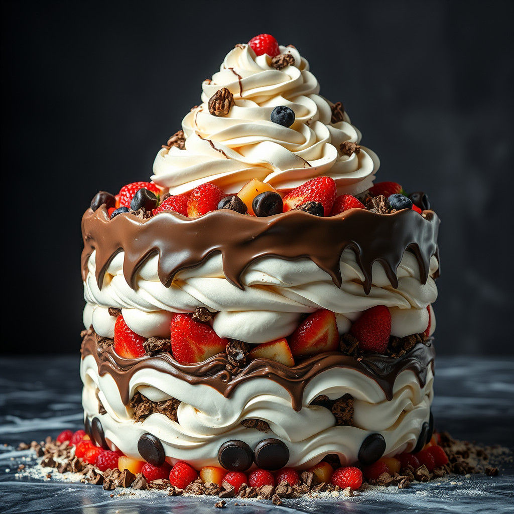 Hyperrealistic Million Dollar Parfait Dessert Still Life