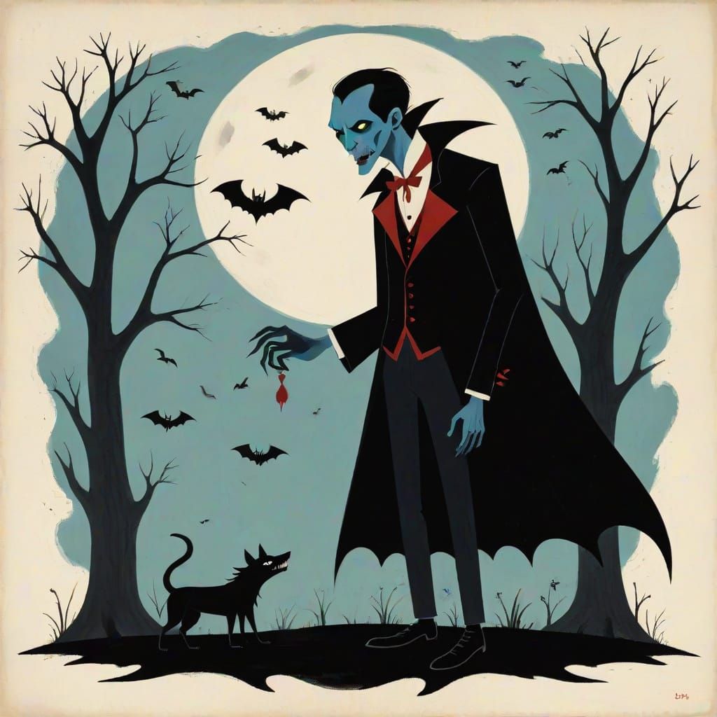 Vampire in Folk Art Style