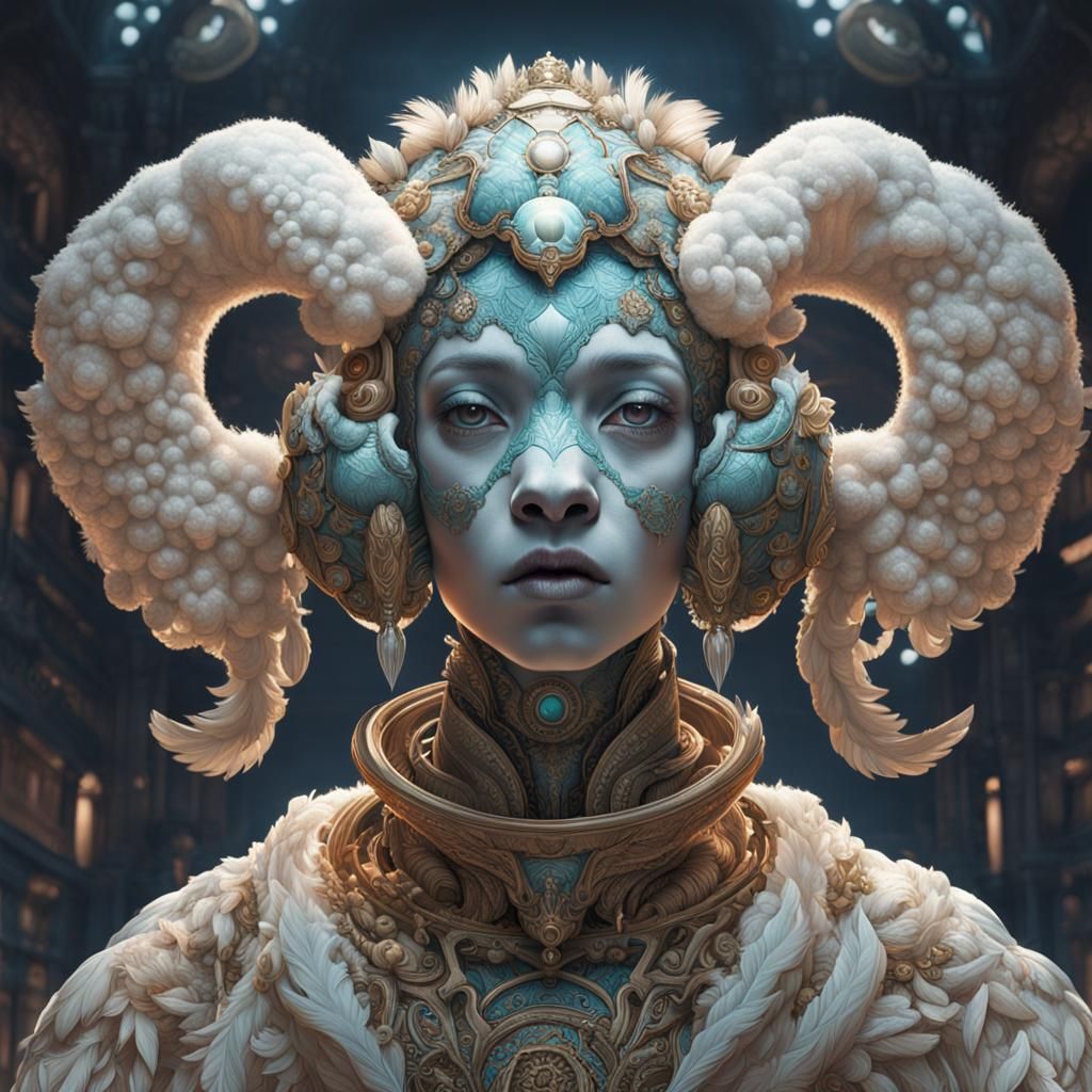 Human Lamb Hybrid in Anime Style