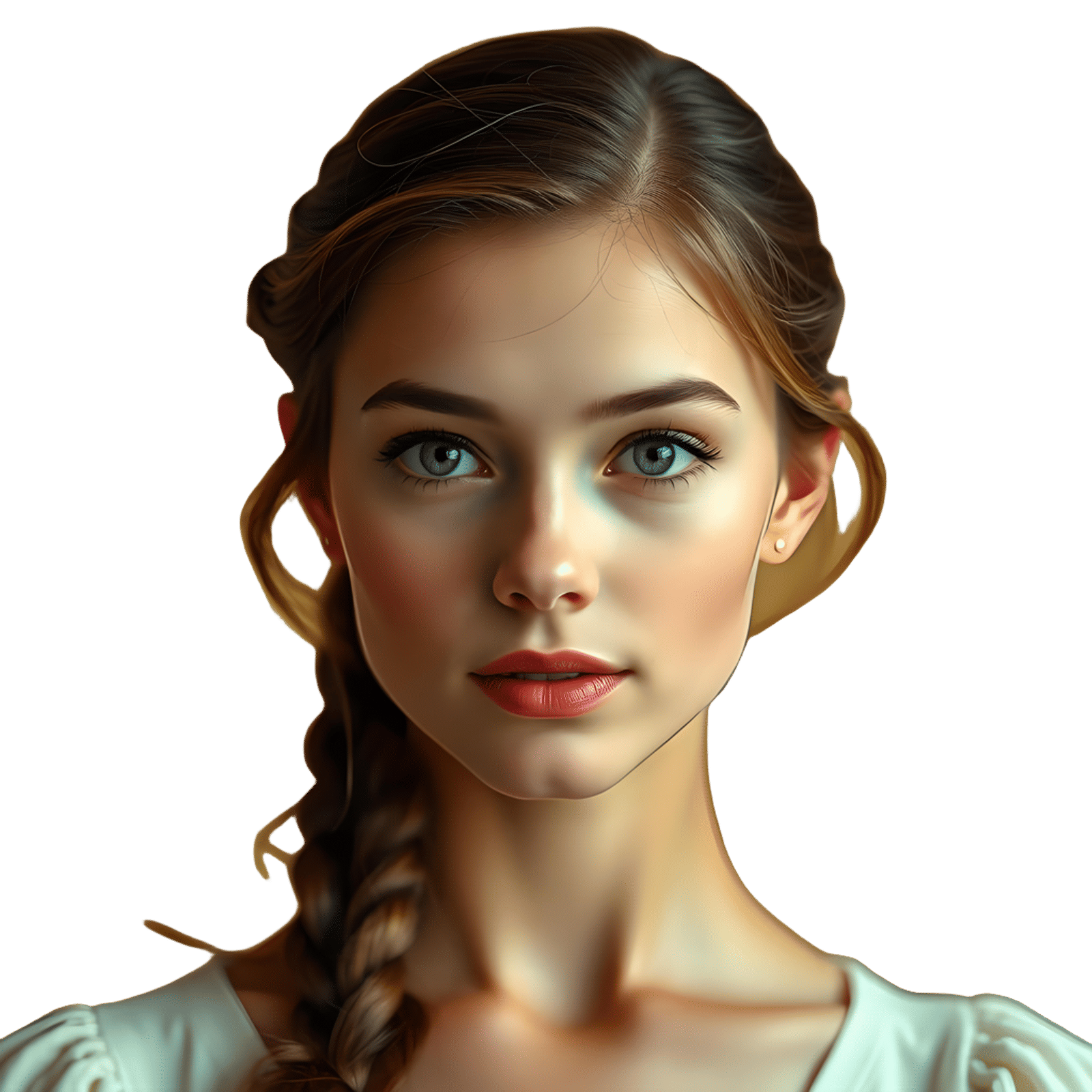 Hyperrealistic Portrait of a Beautiful Young Woman