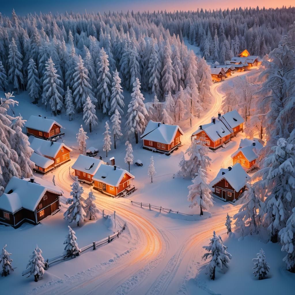 Finnish Winter Village: Fantasy Concept Art