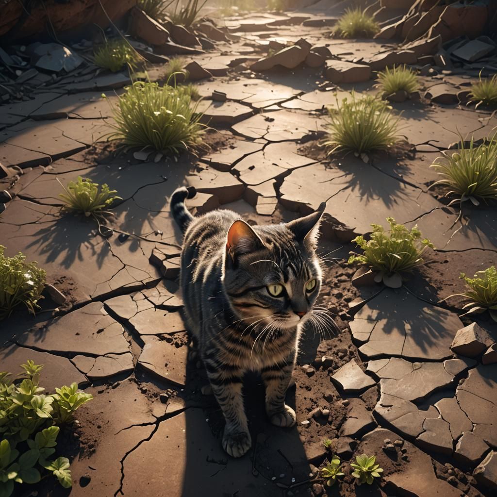 Cracked Earth Reveals Radiant Light, Cinematic View