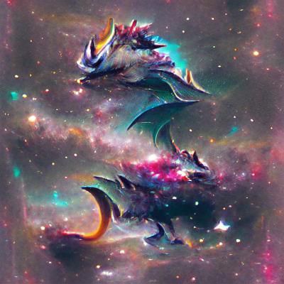 Majestic Space Dragon Soaring Through the Cosmos