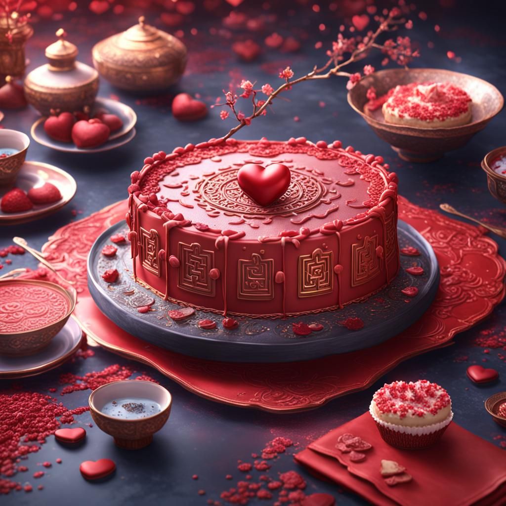 Oriental Dessert: Detailed Matte Painting in Deep Color