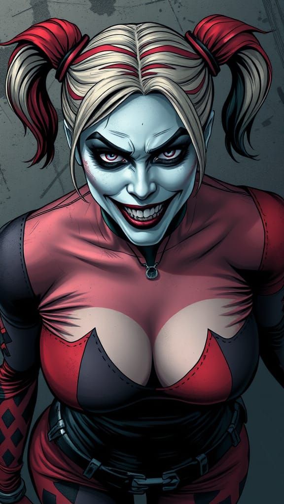 Harley Quinn in Gritty Graphic Novel Style