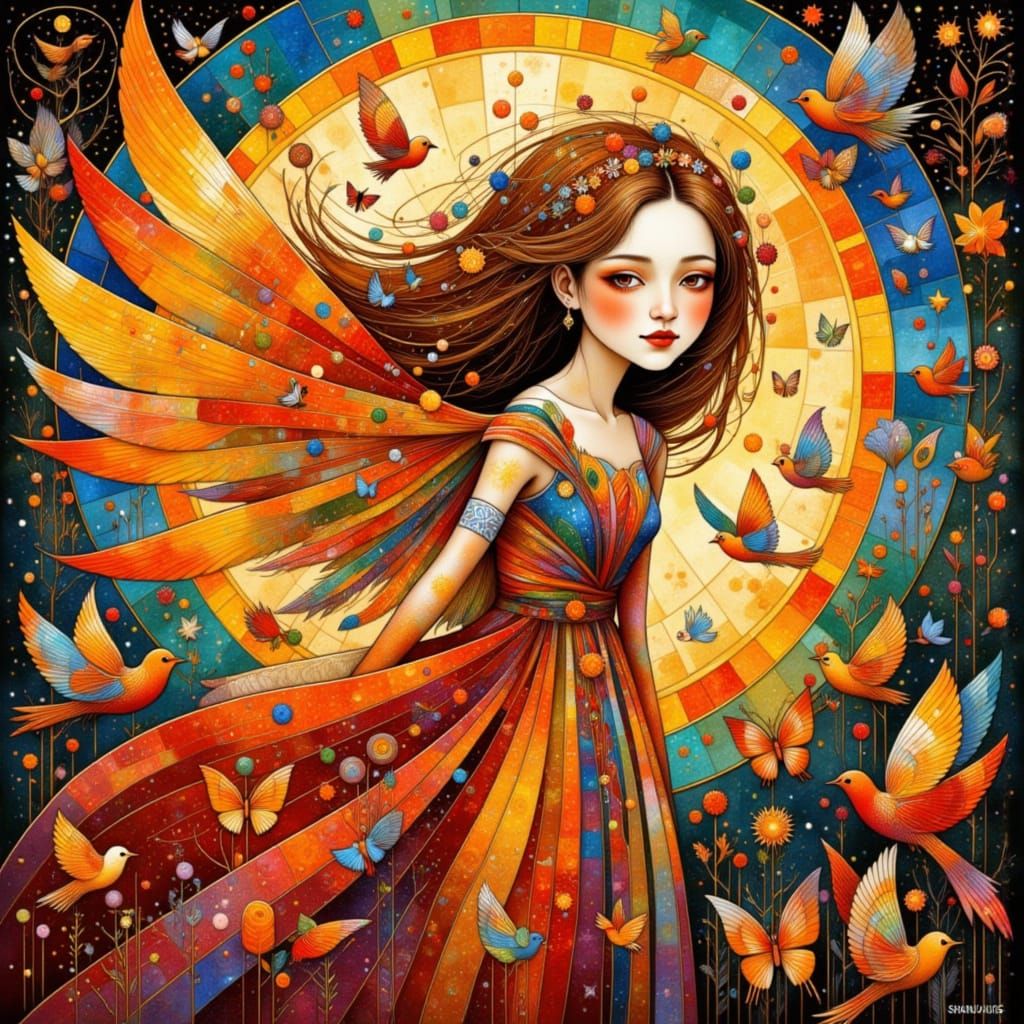 Whimsical Goddess in Mystic Splendor