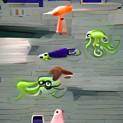 Colorful Detailed Squid Illustration