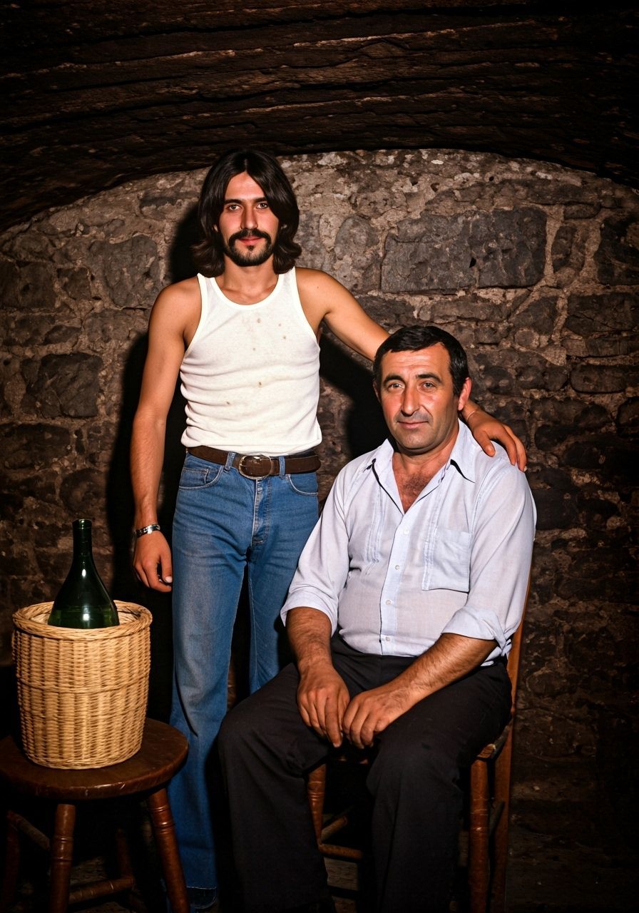 A candid 1970s Balkan family photo taken with a vintage Leic...