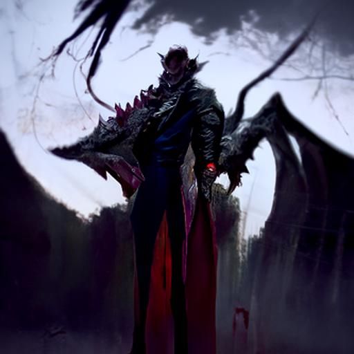 Sinister Dragon Vampire Man Art