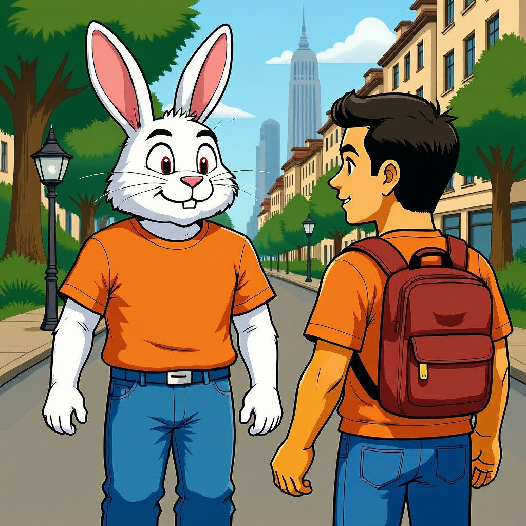 Tiger and Rabbit Wrestling Match, Comic Book Style