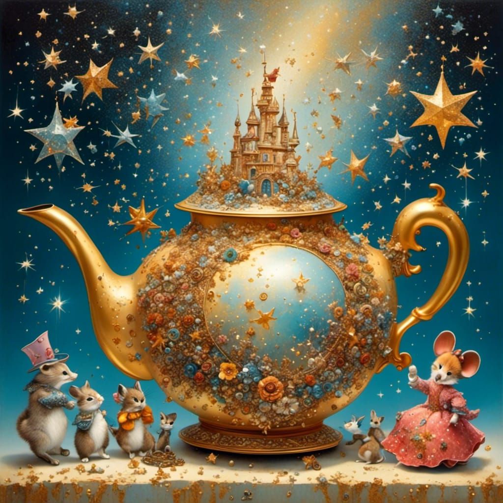 Magical Teapot with Sequins, Disney Style
