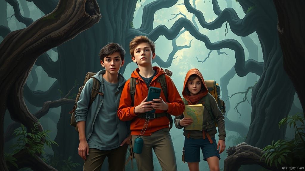 Boys' Adventure in a Mysterious Ancient Forest