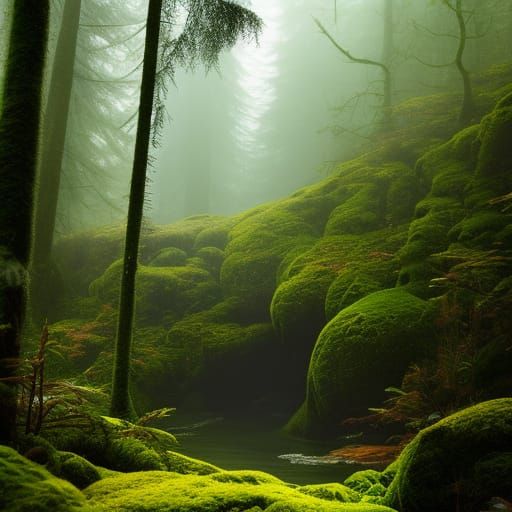 Moss Creature in Autumn Light, Whelan Style