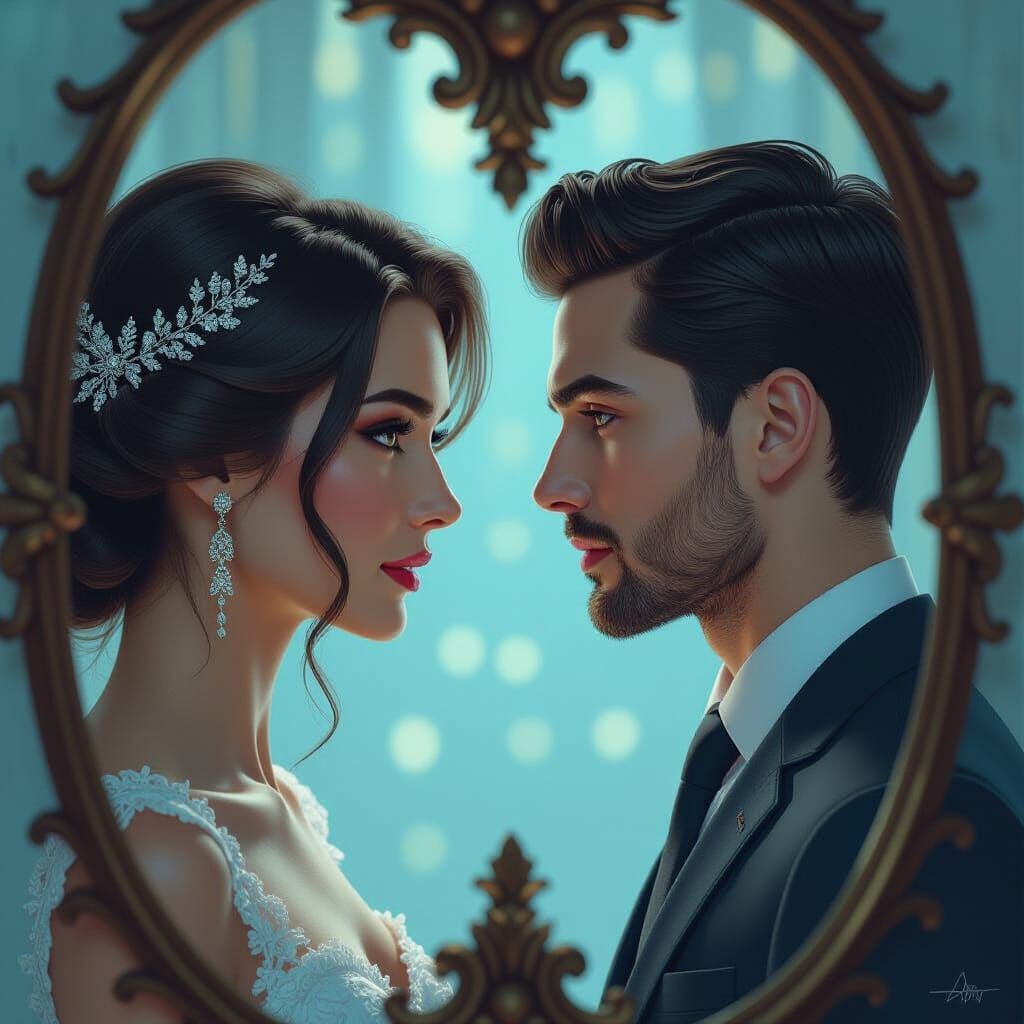 Binary Duality: Man and Woman Fused with Animal Features