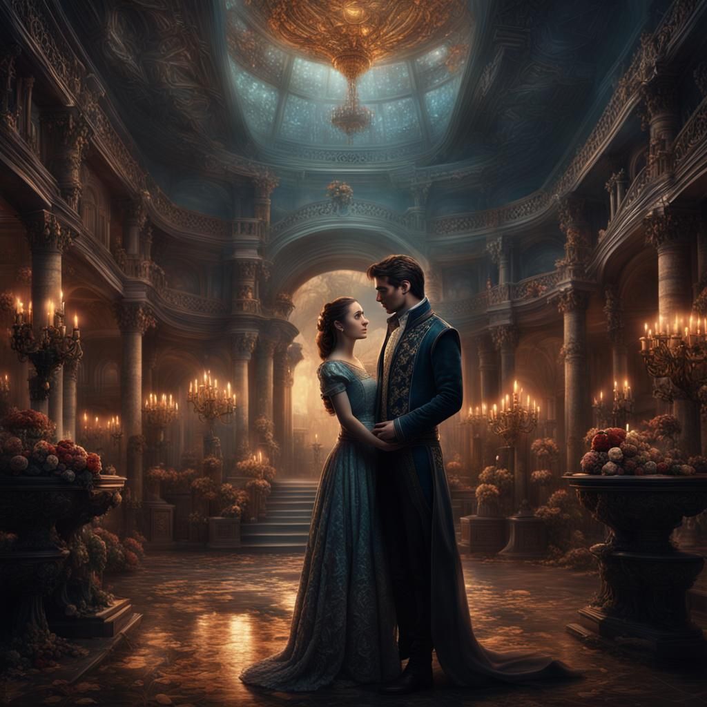 An amazingly beautiful young woman standing with a handsome ...