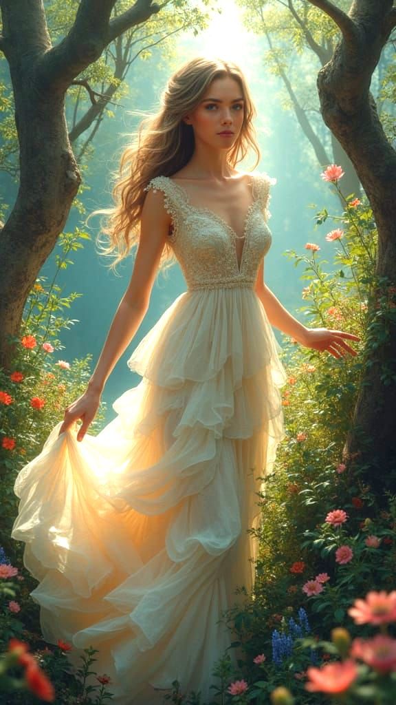 A Beautiful Girl in Fantastical Settings