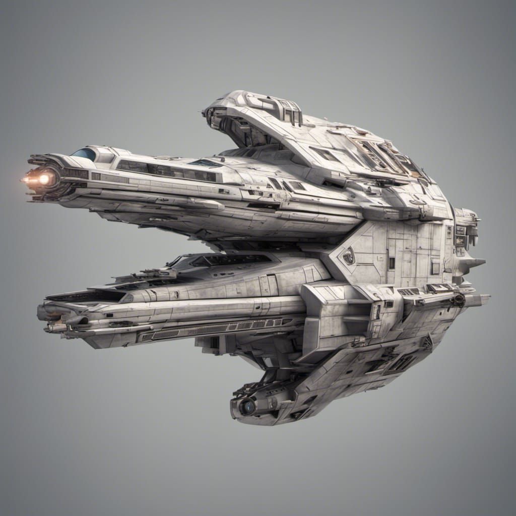 Star Wars Inspired Spaceship in 3D Rendering