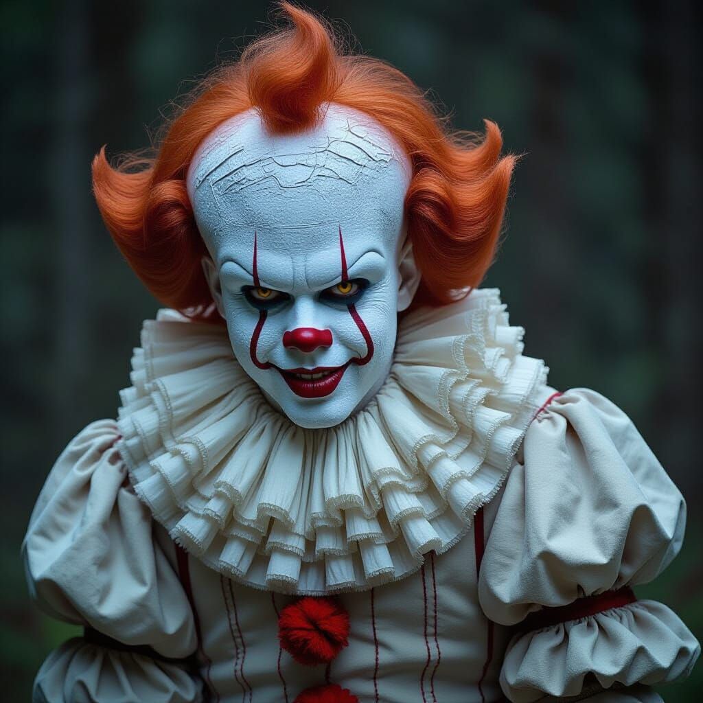 Menacing Pennywise Clown Illustration