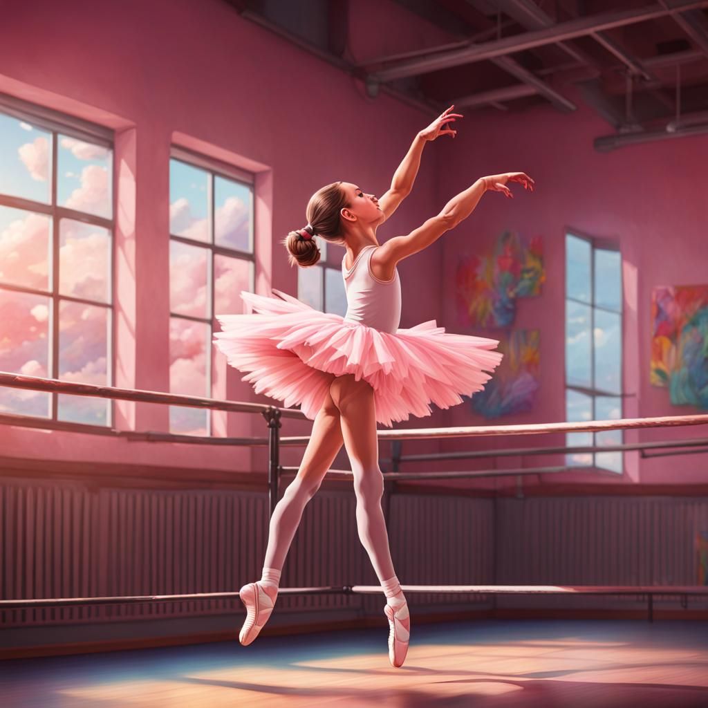 Ballerina Flamingo Practicing Ballet: Hyperrealistic Splash ...
