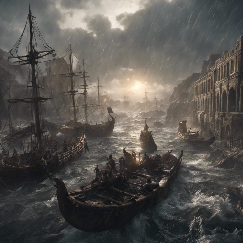 Deluge Scene in Assassin's Creed Style