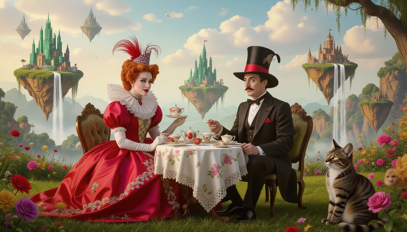 The Red Queen's Surreal Tea Party in Oz