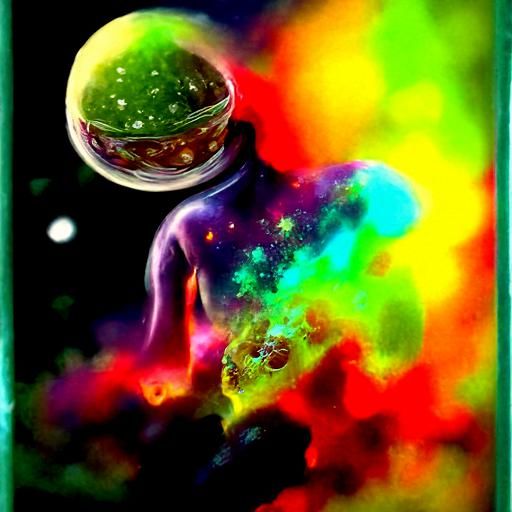 Cosmic Space Gunk Holographic Illustration by Amaringo