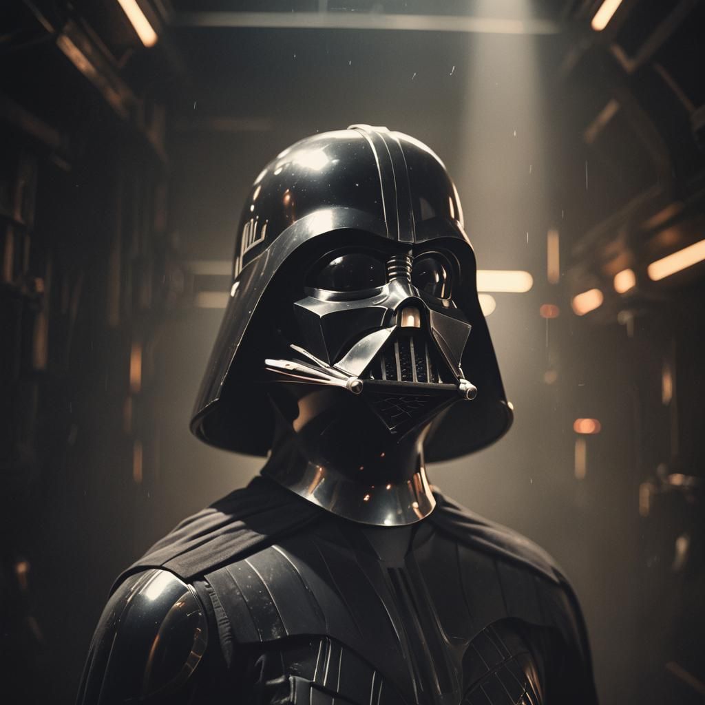 Darth Vader Helmet Close-Up in Sci-Fi Style