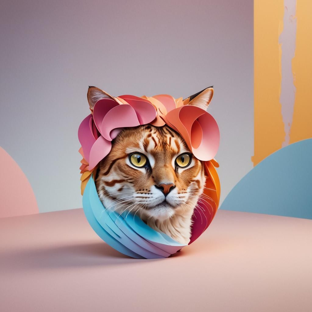 Woman's Surreal Transformation into Feline