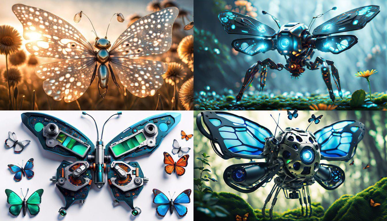 Robot Butterfly with Nanobot Engine and Camera in Stunning D...