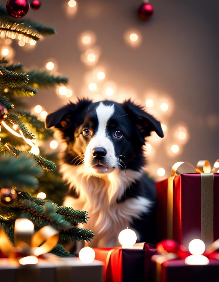 Christmas Border Collie