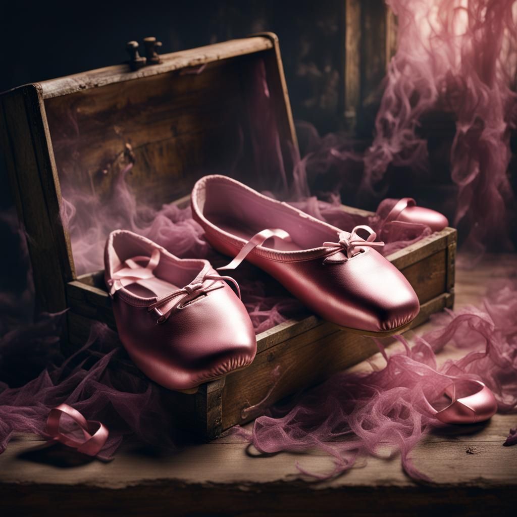 Dusty Pointe Shoes in Attic: Detailed Matte Painting