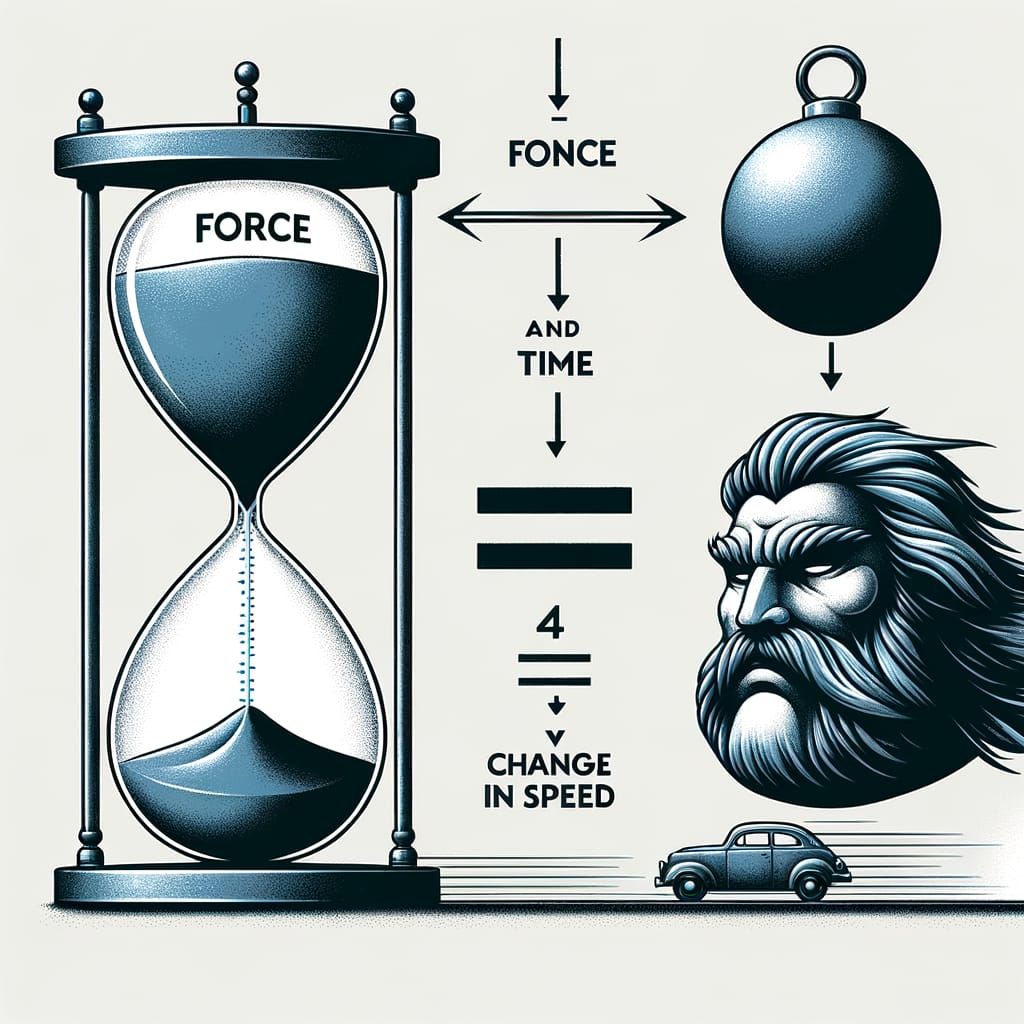 Scientific Illustration of Newton's Second Law of Motion in ...