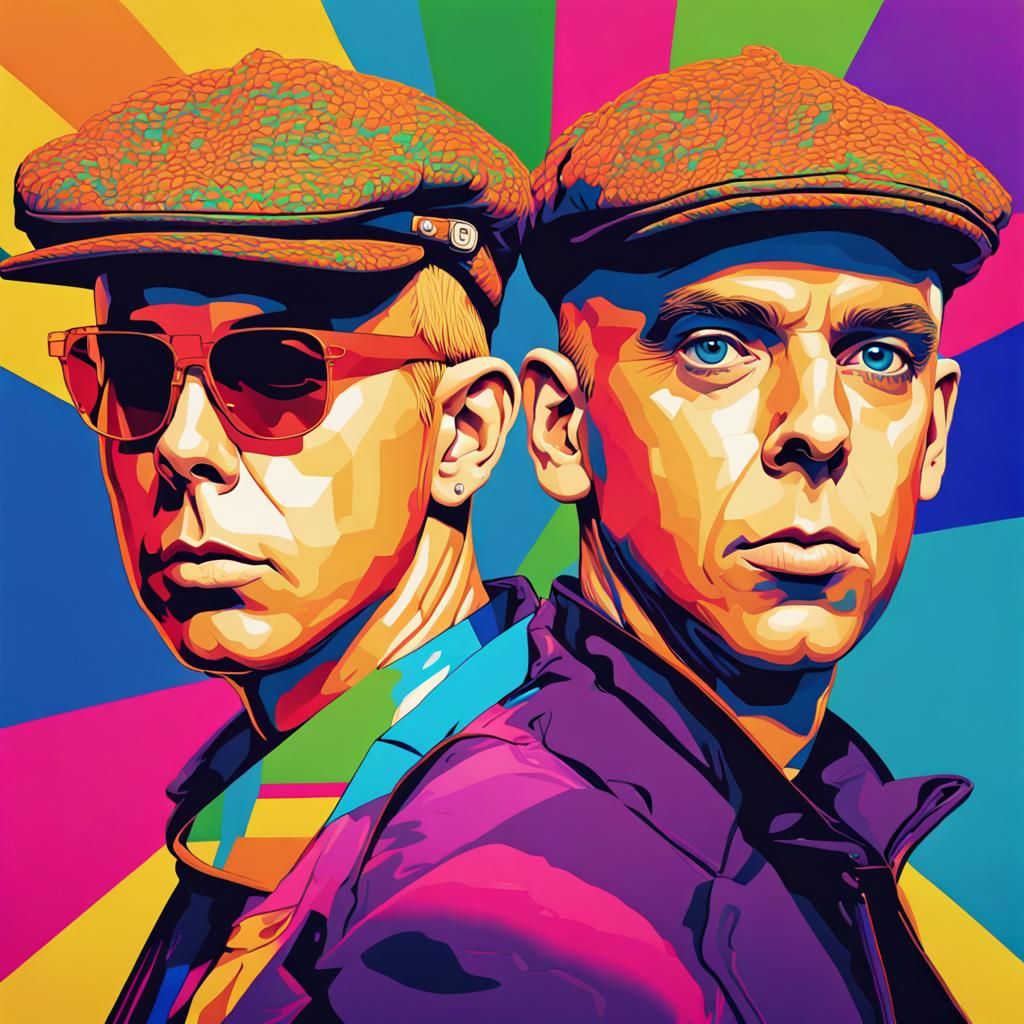 Pet Shop Boys Pop Art Portrait in Expressionist Style