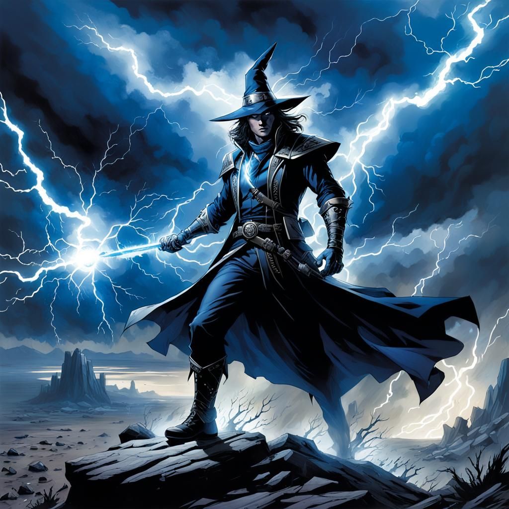 Mage Casting a Lightning Spell